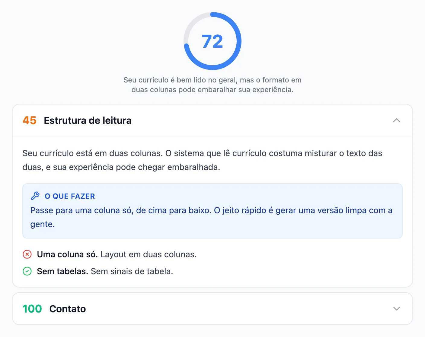Análise de currículo no padrão ATS: simula o sistema que filtra candidatos antes do recrutador ver